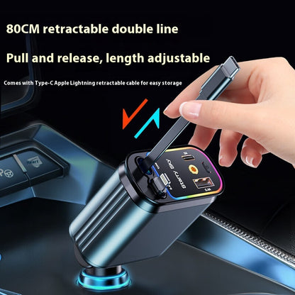 Retractable Car Charger with LED Lighting