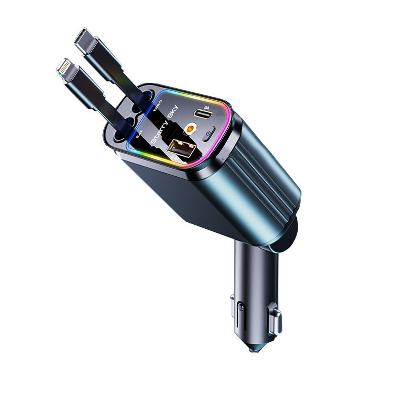 Retractable Car Charger with LED Lighting