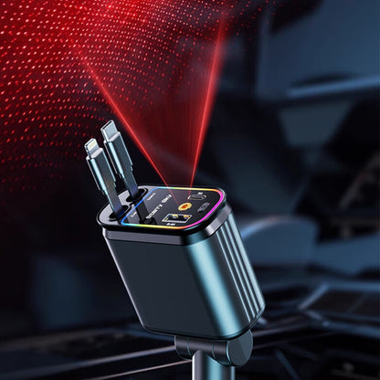 Retractable Car Charger with LED Lighting